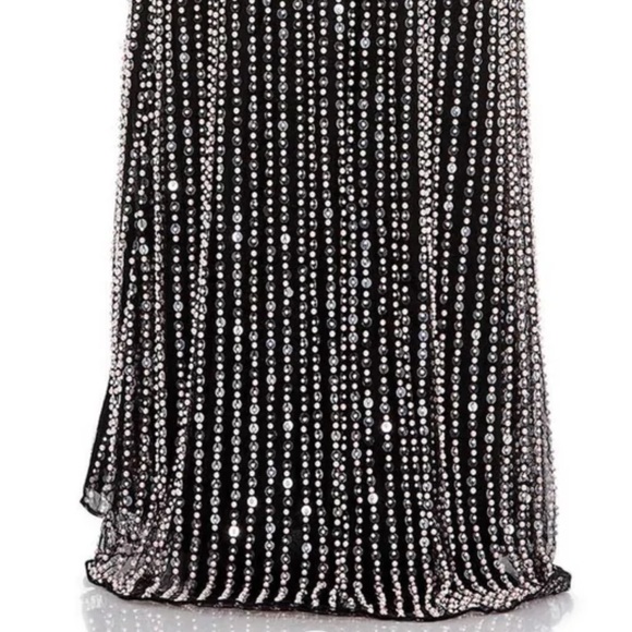 NWT MAC DUGGAL 93735 Pearl Embellished Soft Tie One Shoulder Gown Size 4 - Picture 7 of 10